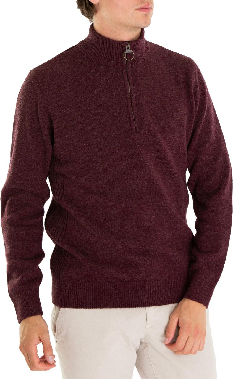 Barbour Heren Holden Half ZIp Rood