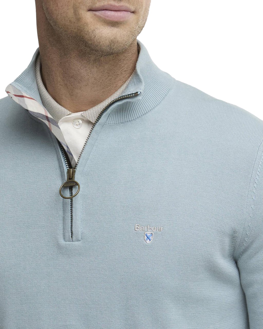 Barbour Heren Lingwood HalfZip Sweater Blauw Blauw