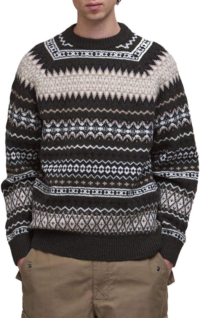 Barbour Heren Hase Fair Isle Sweater Groen Groen