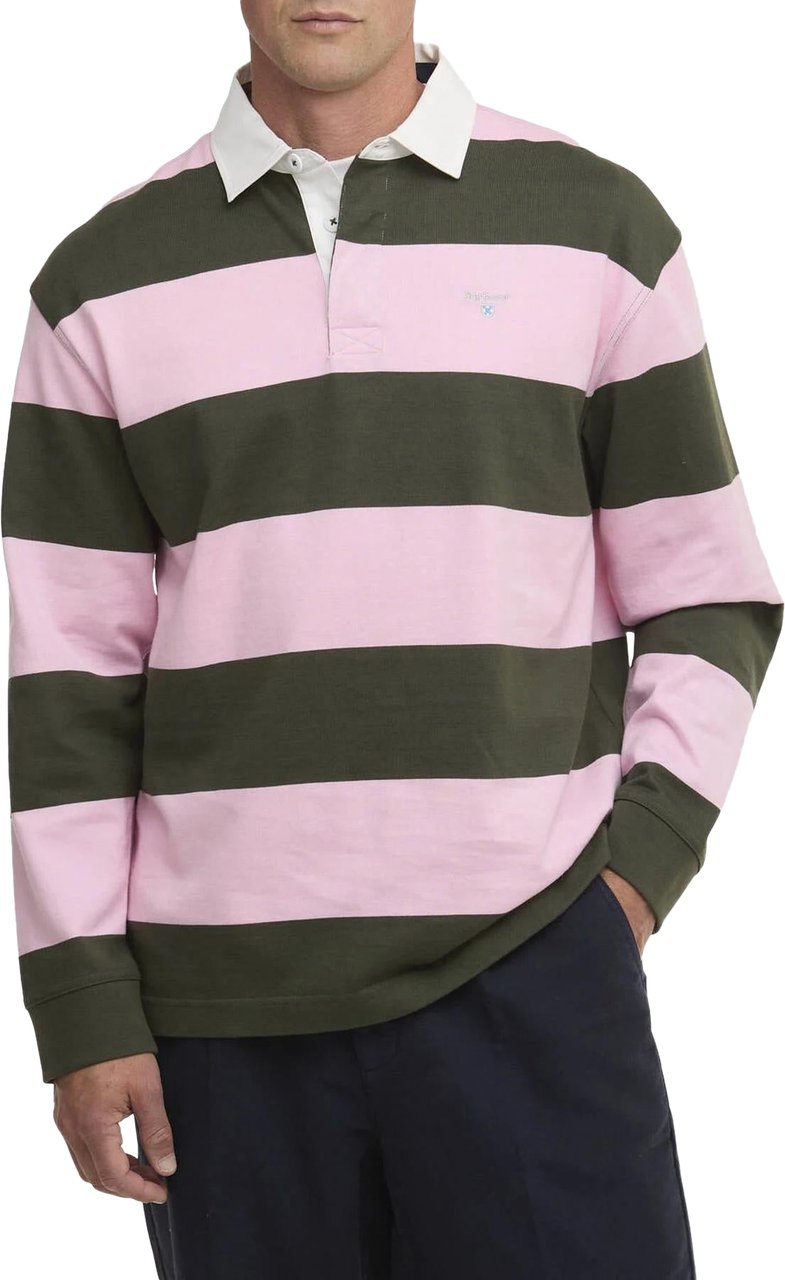 Barbour Heren Broome Rugby Shirt Roze