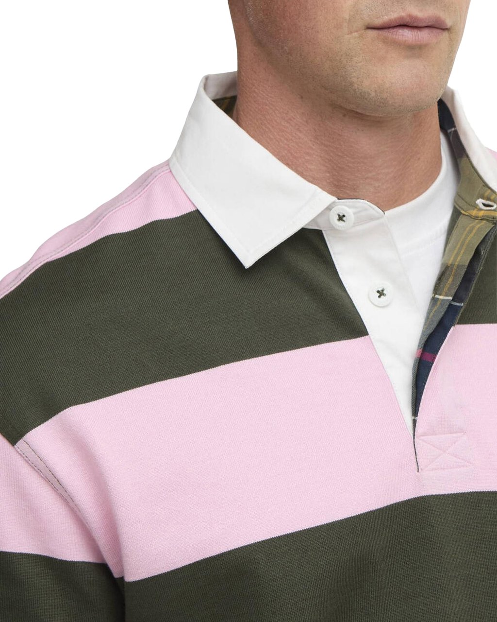 Barbour Heren Broome Rugby Shirt Roze