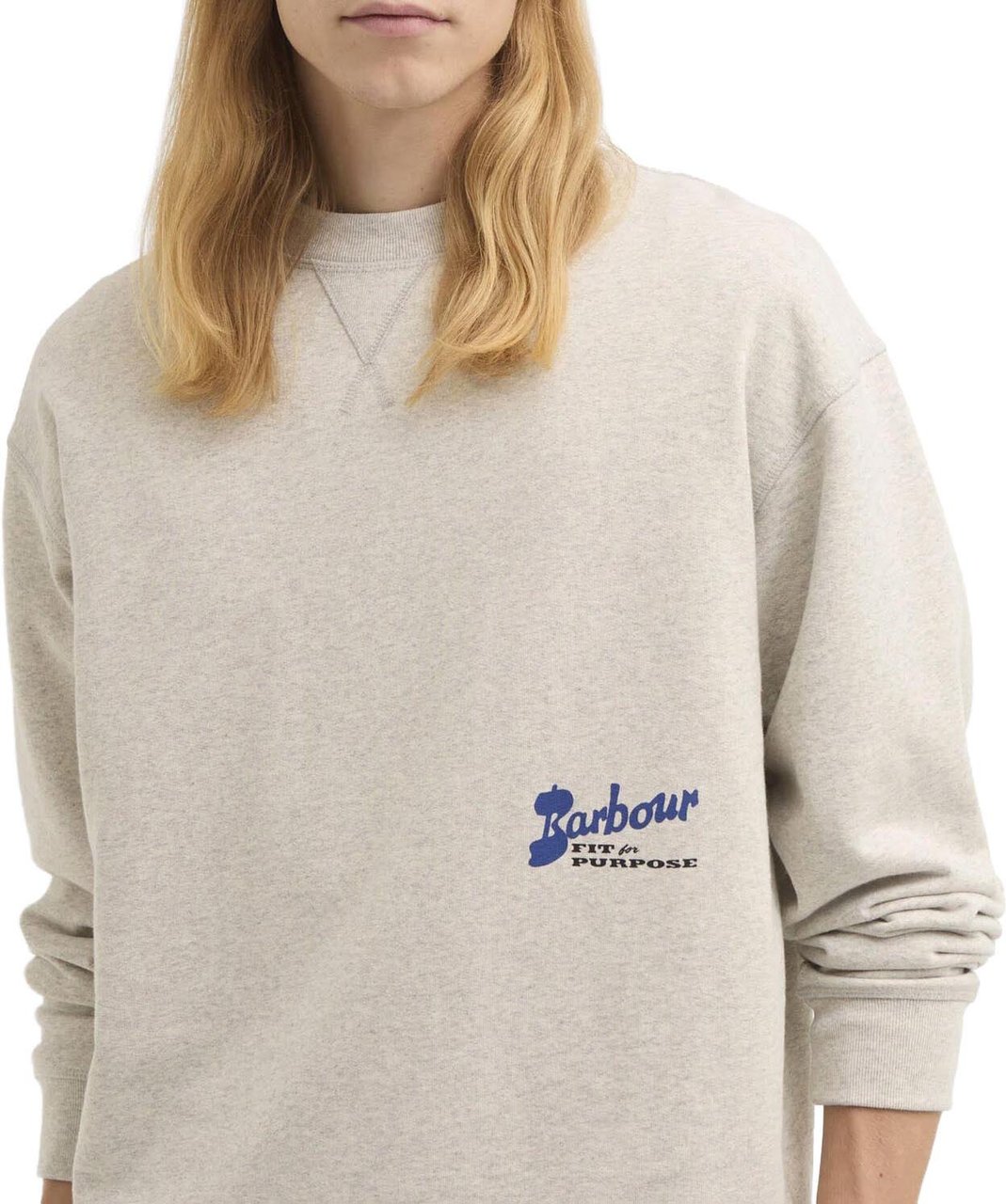 Barbour - Blythe crewneck - MOL0740 - BE54 Neutral marl Wit