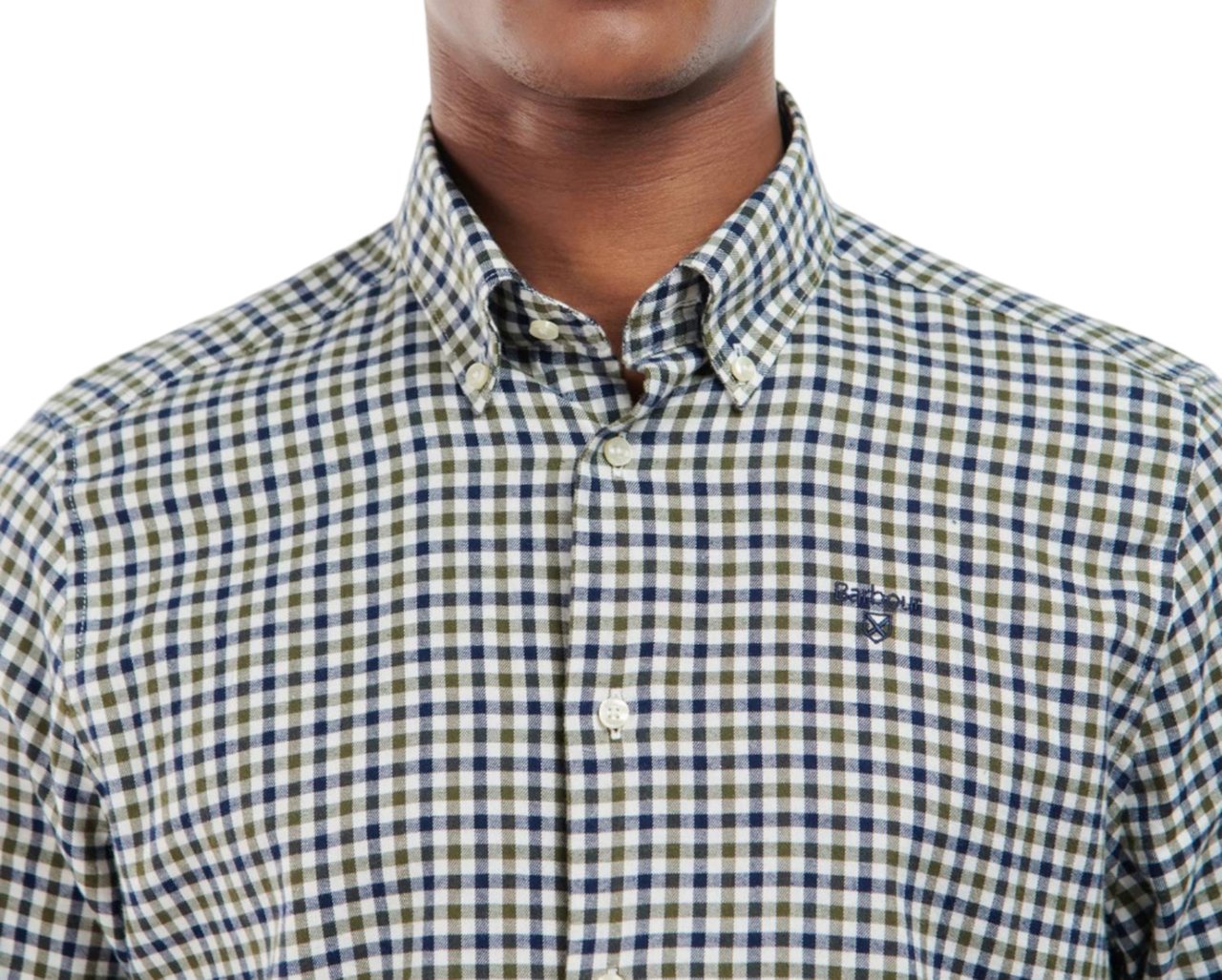 Barbour Shirts Oliveblue Blauw