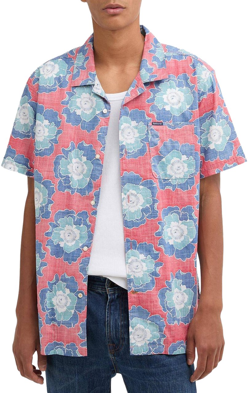 Barbour Heren Hauxley Printed Summer Fit Shi Roze