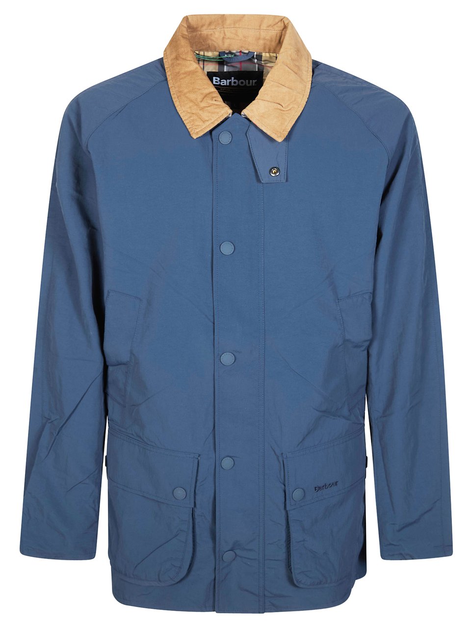 Barbour Muted Blue Tan Collar Jacket Blauw