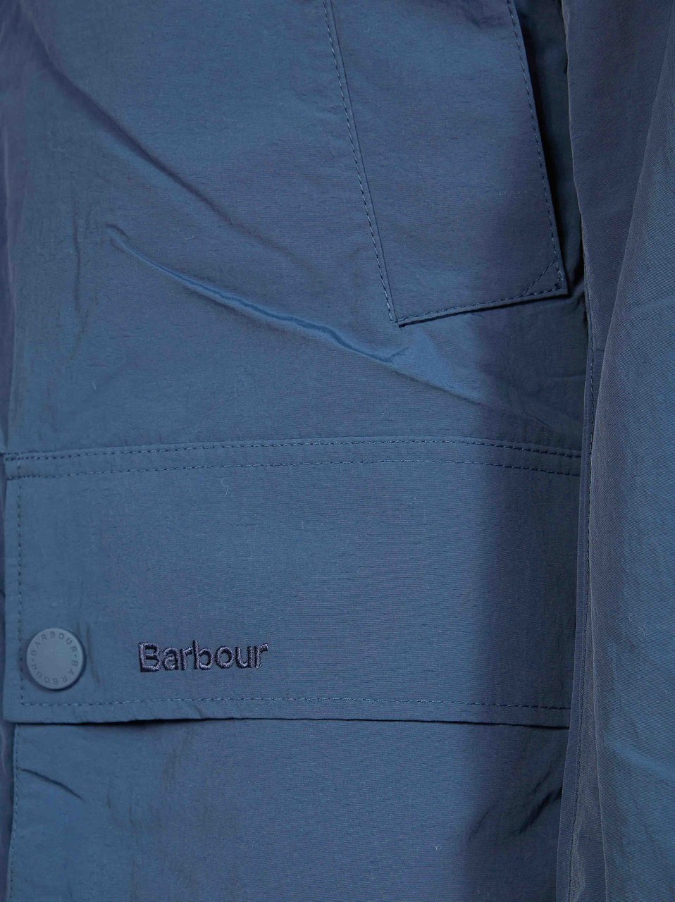 Barbour Muted Blue Tan Collar Jacket Blauw