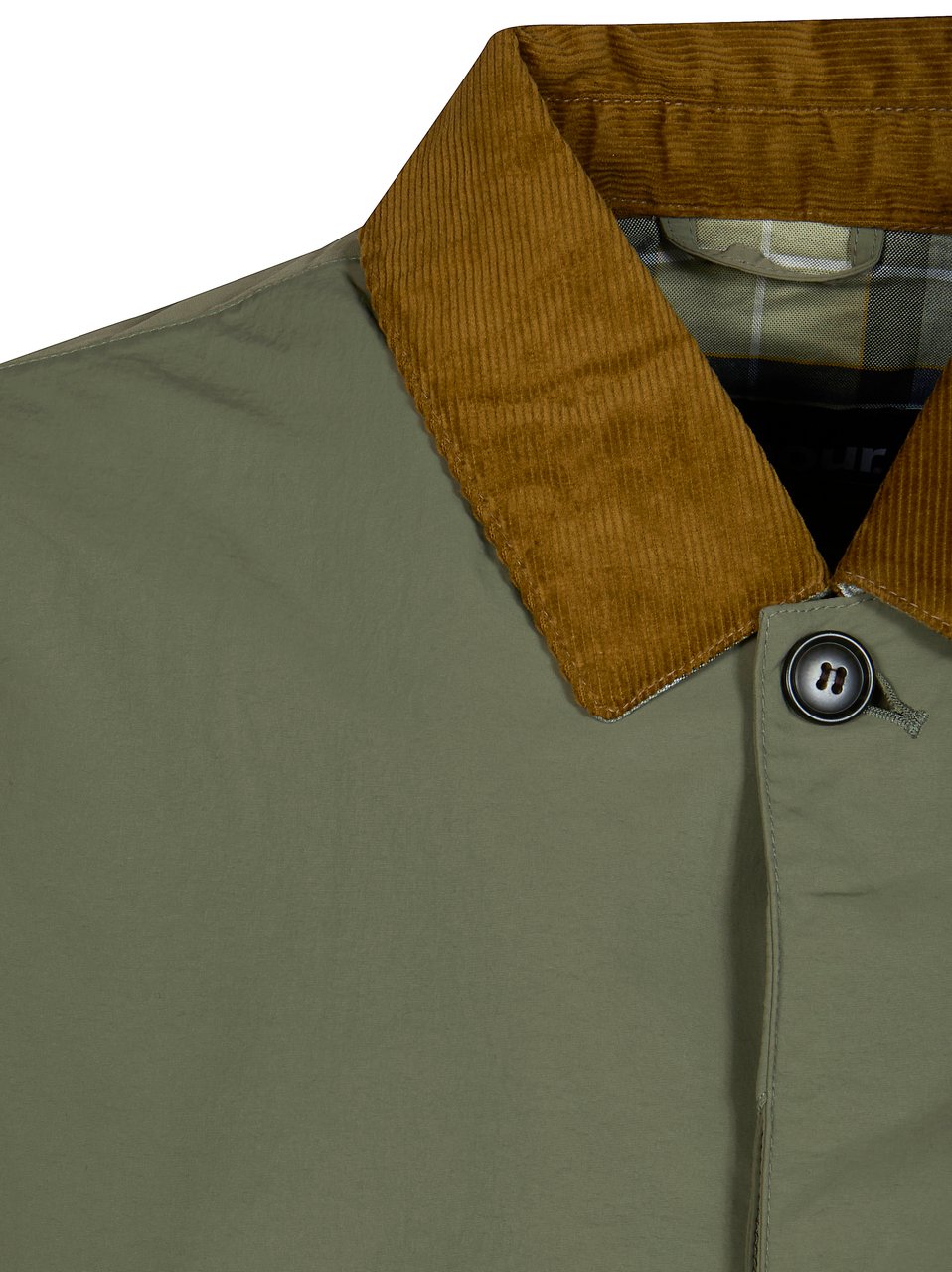 Barbour Muted Olive Corduroy Collar Jacket Grijs