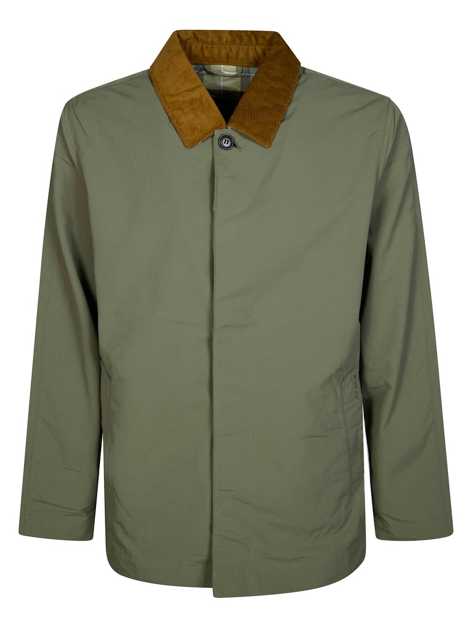 Barbour Muted Olive Corduroy Collar Jacket Grijs