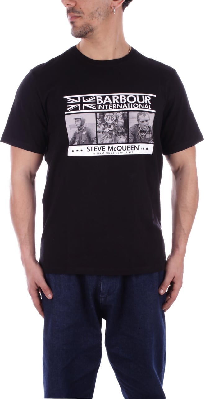 Barbour T-Shirts And Polos Black Zwart