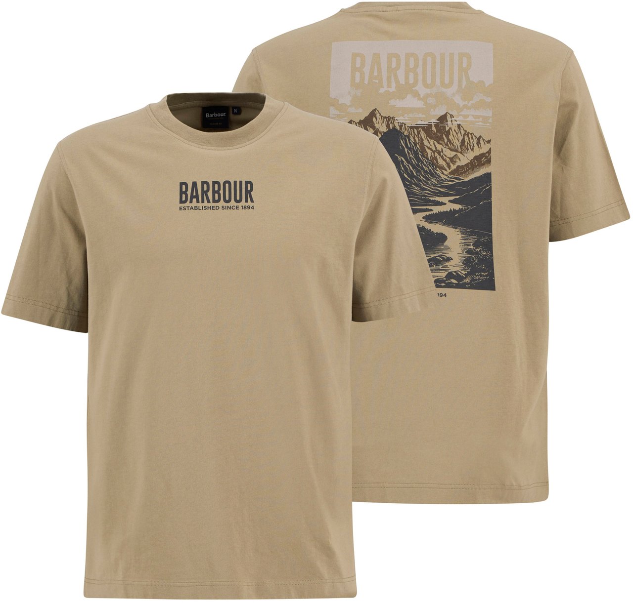 Barbour - Morden relaxed graphic t-shirt - MTS1552 - OL37 Grey olive Groen