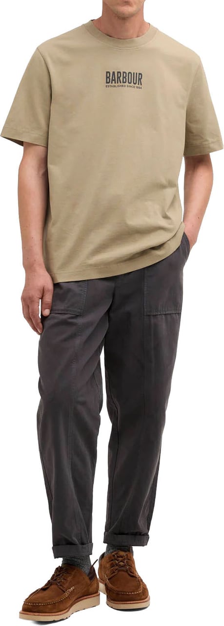 Barbour - Morden relaxed graphic t-shirt - MTS1552 - OL37 Grey olive Groen