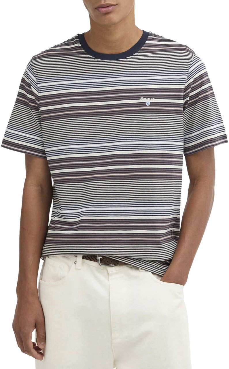 Barbour Heren Steelrigg Stripe T-Shirt Blauw