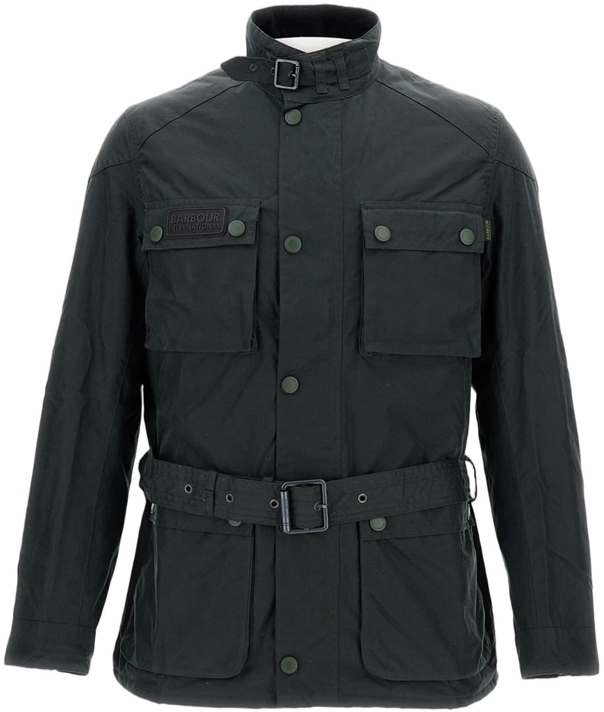 Barbour Slim Fit Blackwell Jacket With Corduroy Collar And Functional Design Zwart