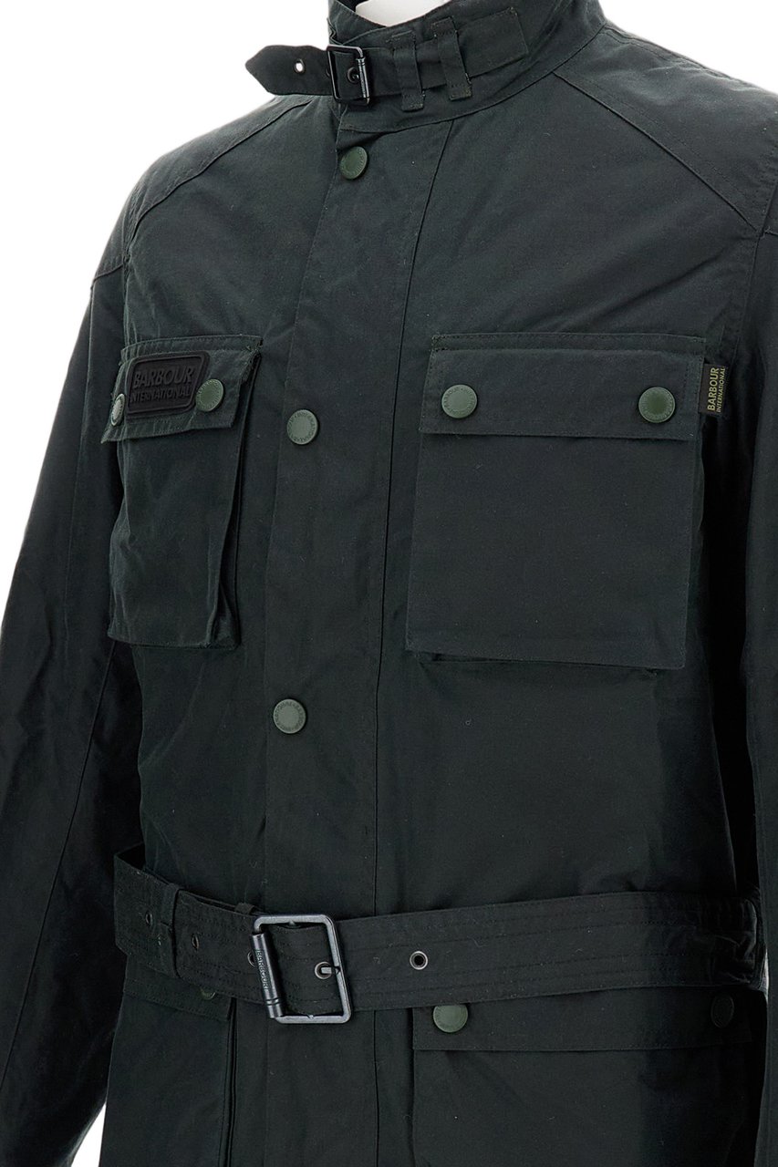 Barbour Slim Fit Blackwell Jacket With Corduroy Collar And Functional Design Zwart