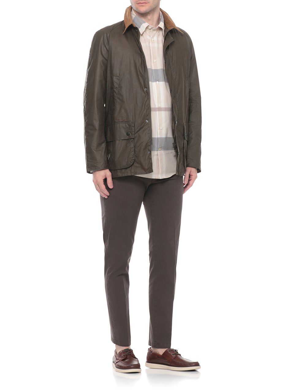 Barbour Green Ashby Corduroy-Collar Cotton Jacket Zwart