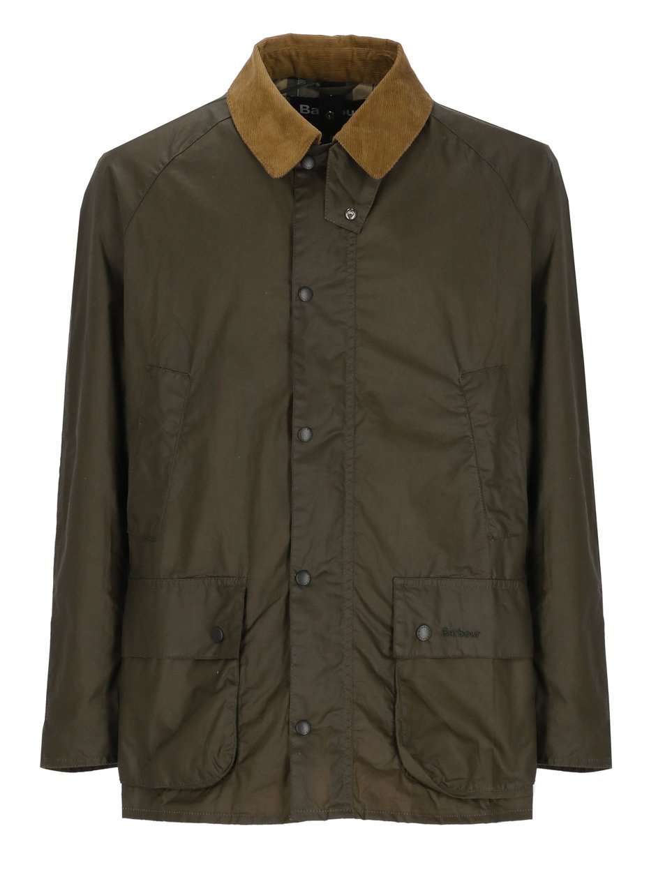 Barbour Green Ashby Corduroy-Collar Cotton Jacket Zwart