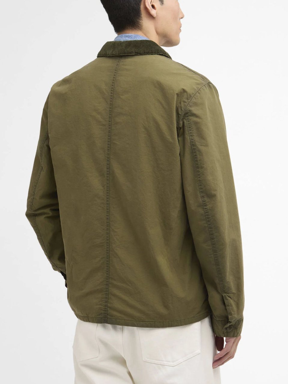 Barbour Troon Corduroy Collar Waxed Jacket Groen
