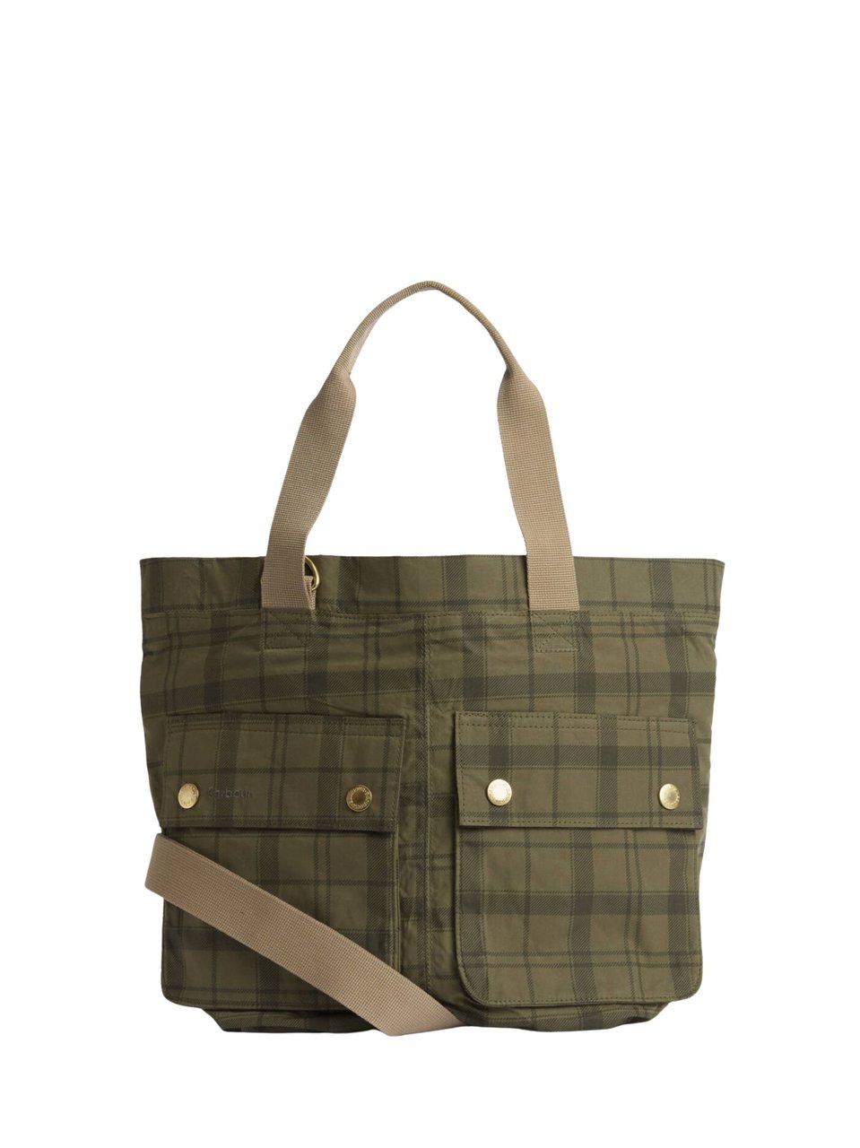 Barbour Checkered Transport Carry-All Tote Bag Zwart