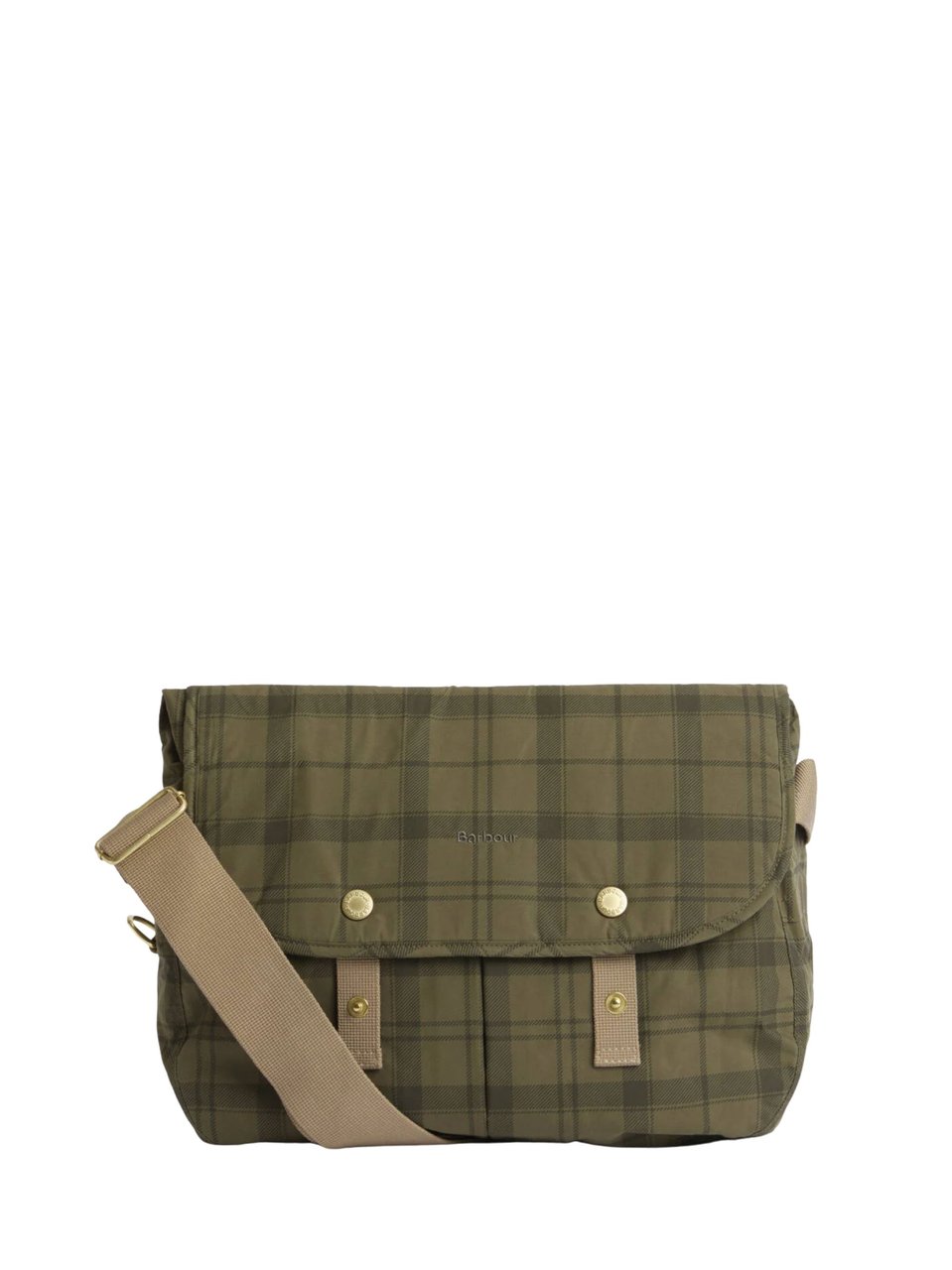 Barbour Riever Checkered Olive Transport Bag Grijs