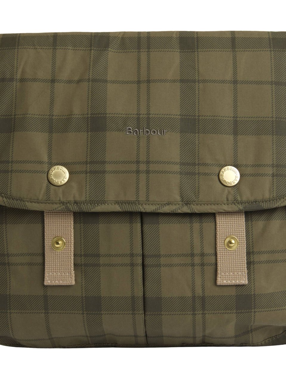 Barbour Riever Checkered Olive Transport Bag Grijs