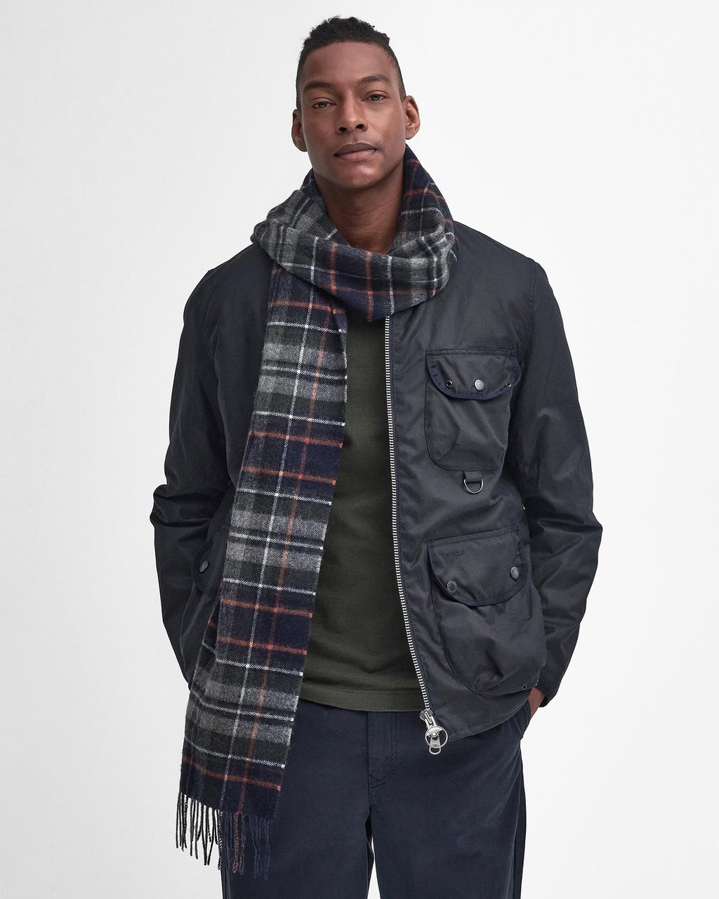 Barbour Scarfs Navydark Ginger Navy