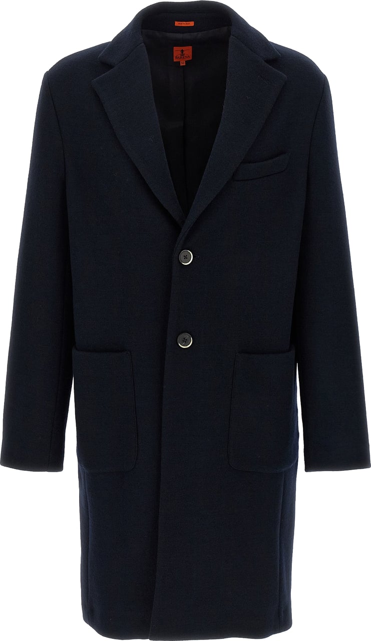 BARENA Black Virgin Wool Coat Zwart