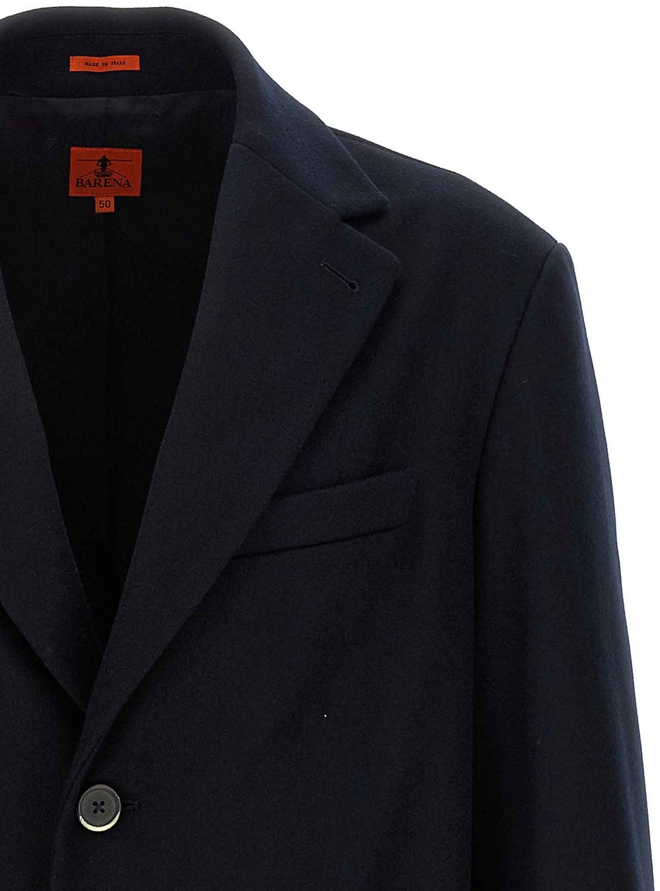 BARENA Blue Wool Coat Blauw