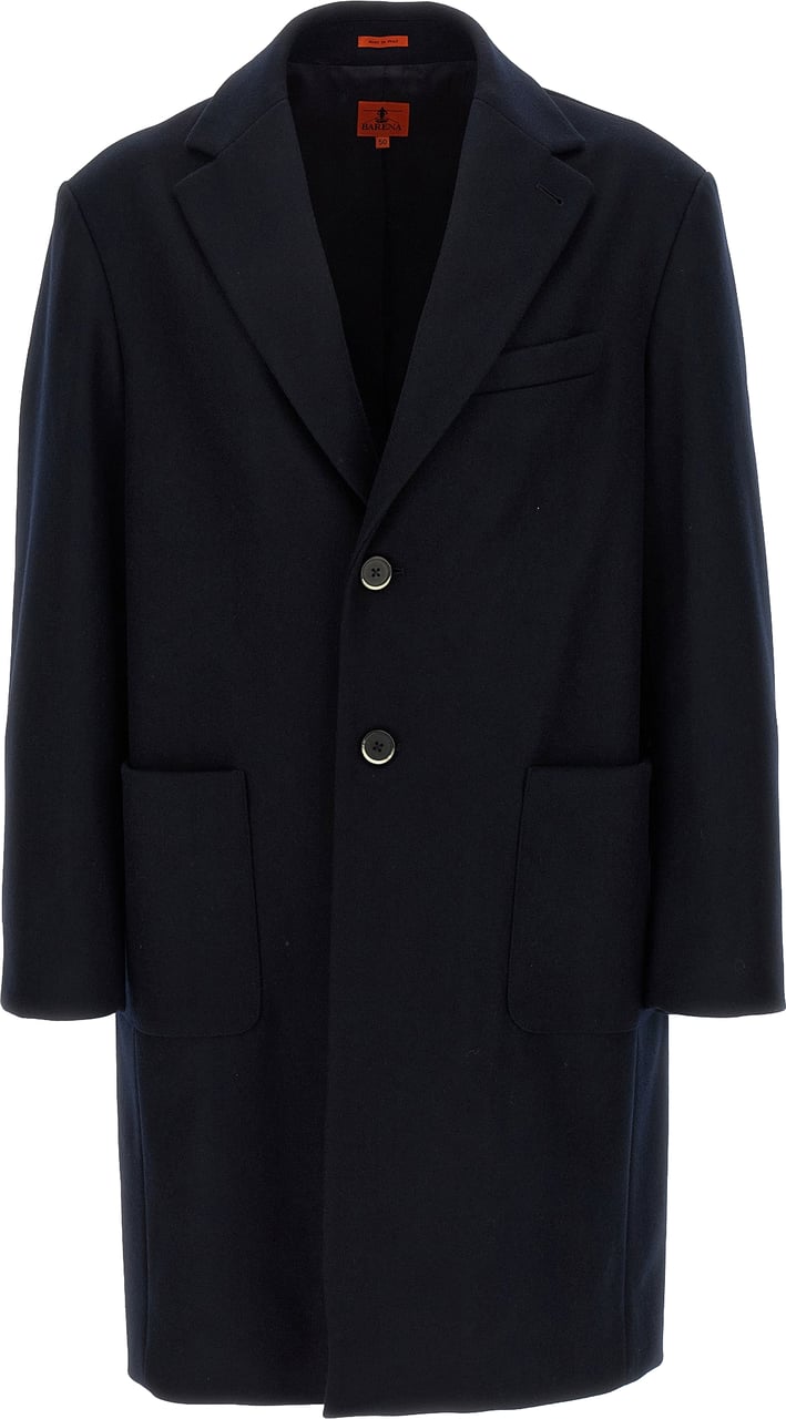 BARENA Blue Wool Coat Blauw