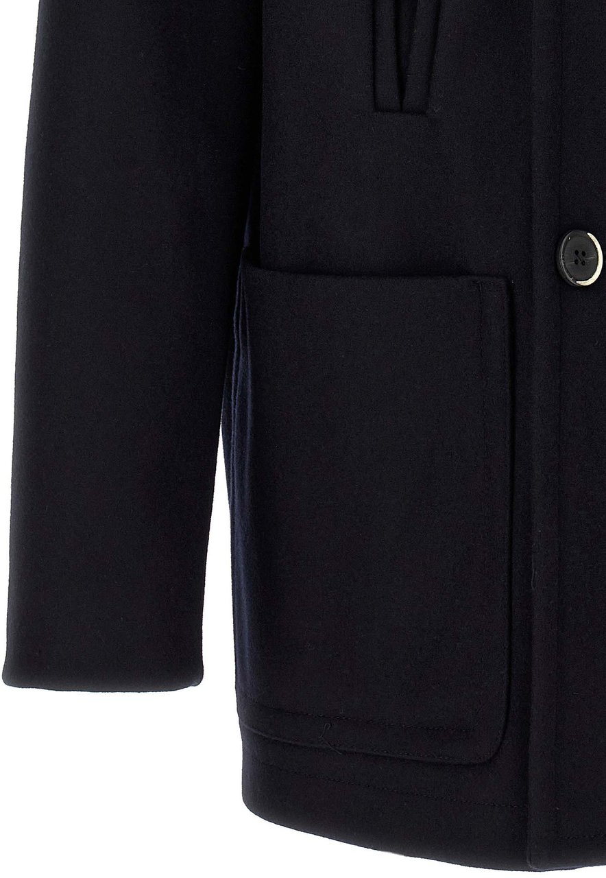 BARENA Blue Wool Coat Blauw