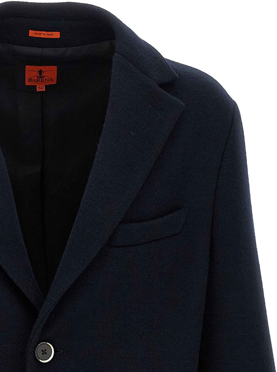 BARENA Black Virgin Wool Coat Zwart