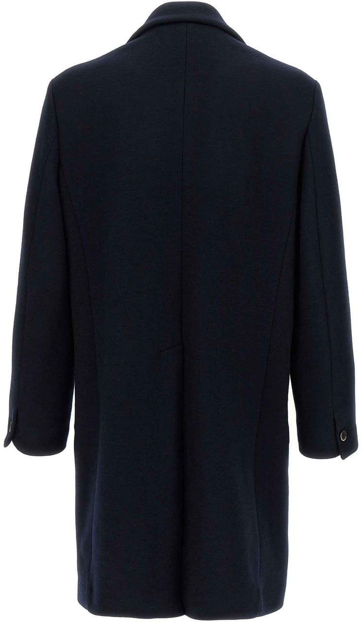 BARENA Black Virgin Wool Coat Zwart
