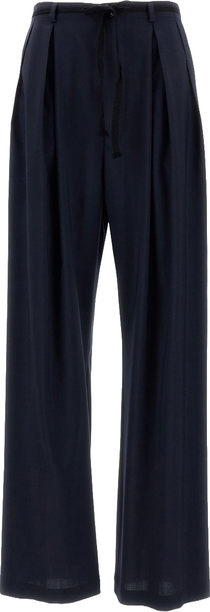 Barena Wide-Leg Trousers With Front Pleats Blauw