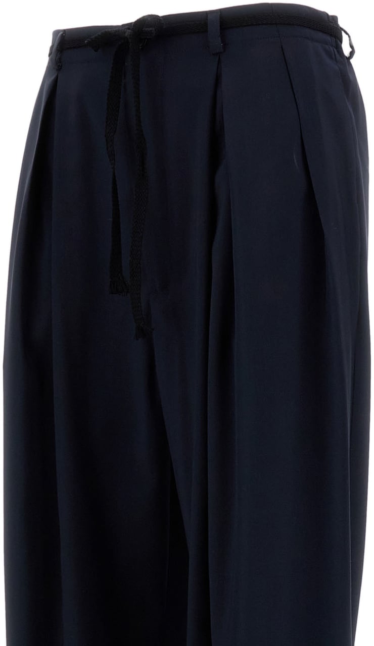 Barena Wide-Leg Trousers With Front Pleats Blauw