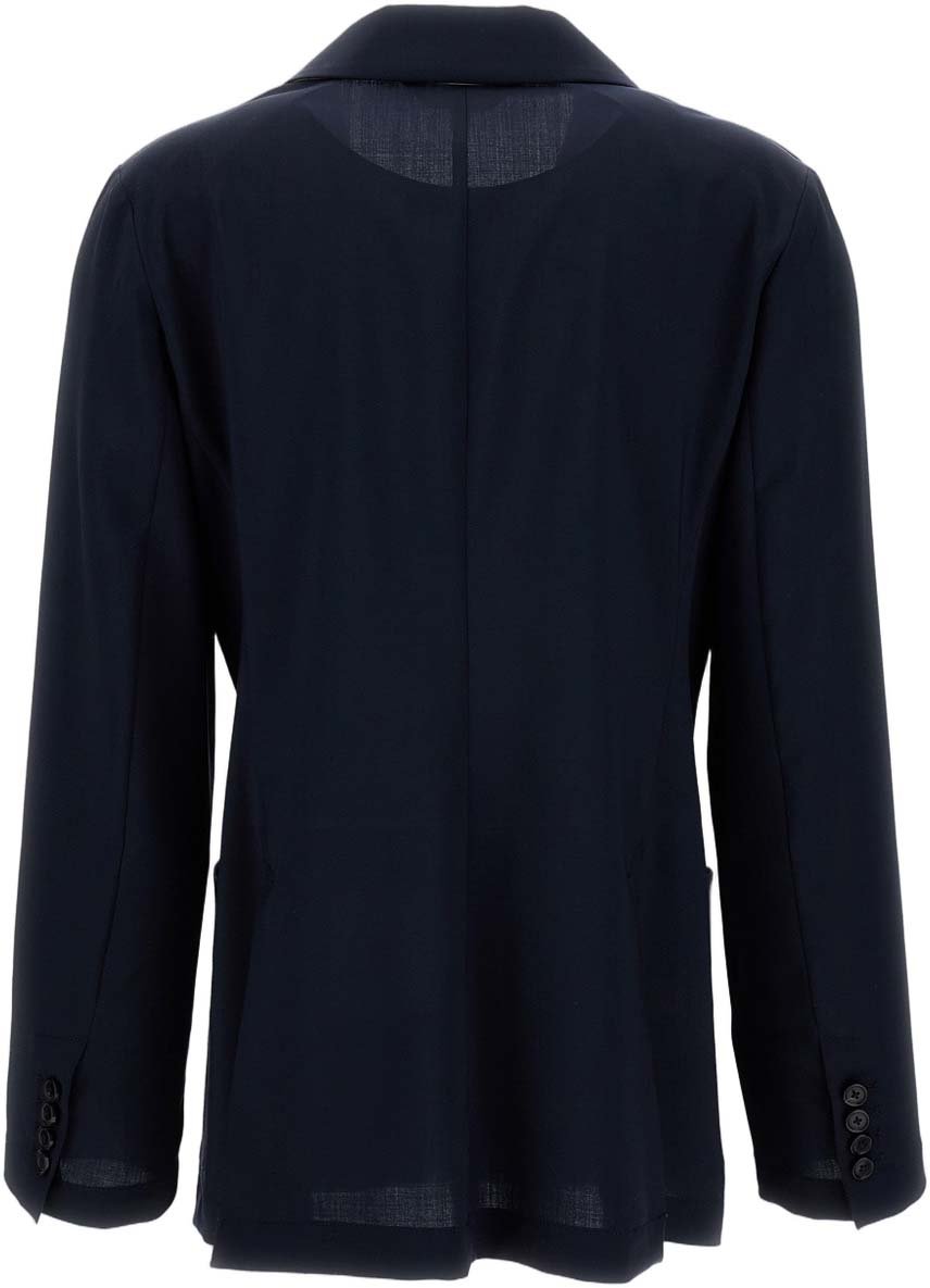 Barena Tailored Double-Breasted Blazer with Front Button Fastening Zwart