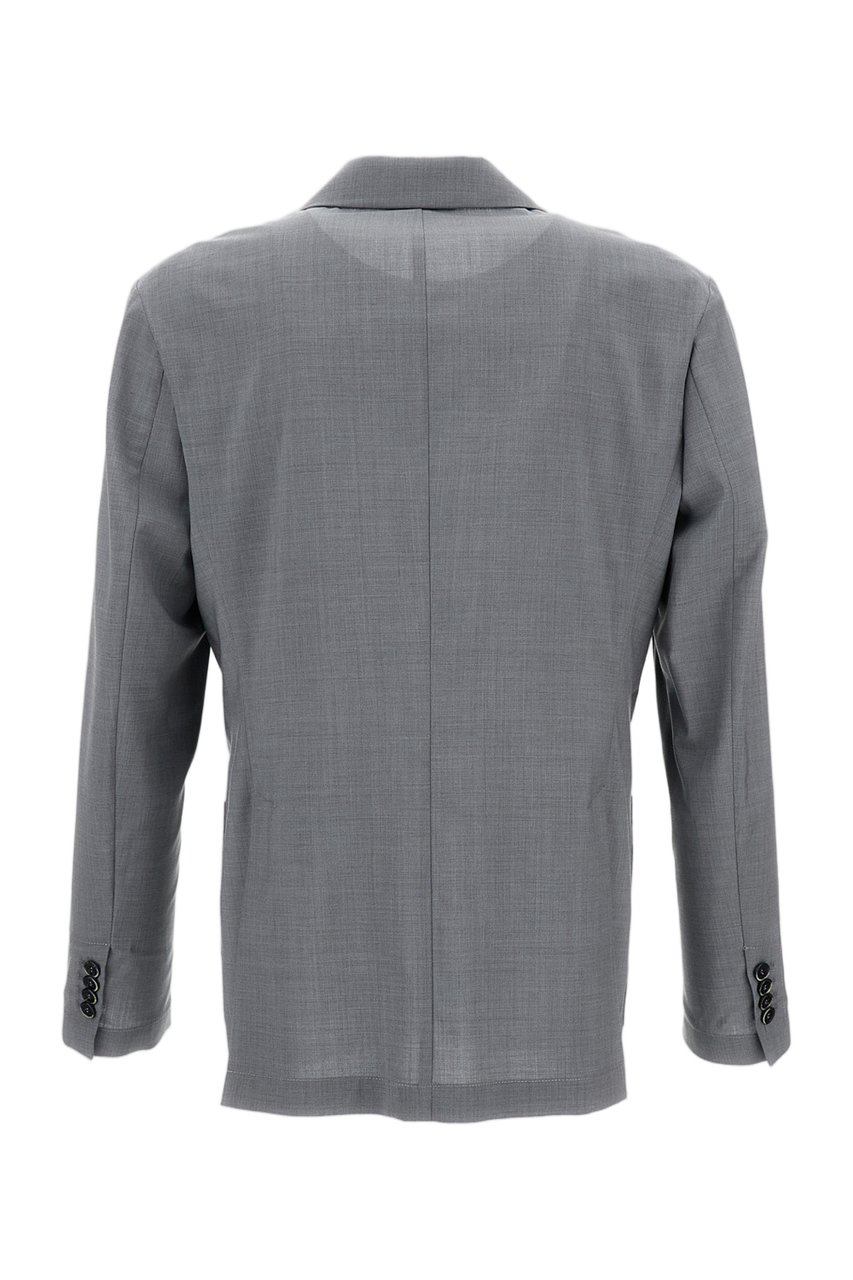 Barena Single-Breasted Wool Jacket with Notched Lapel Grijs