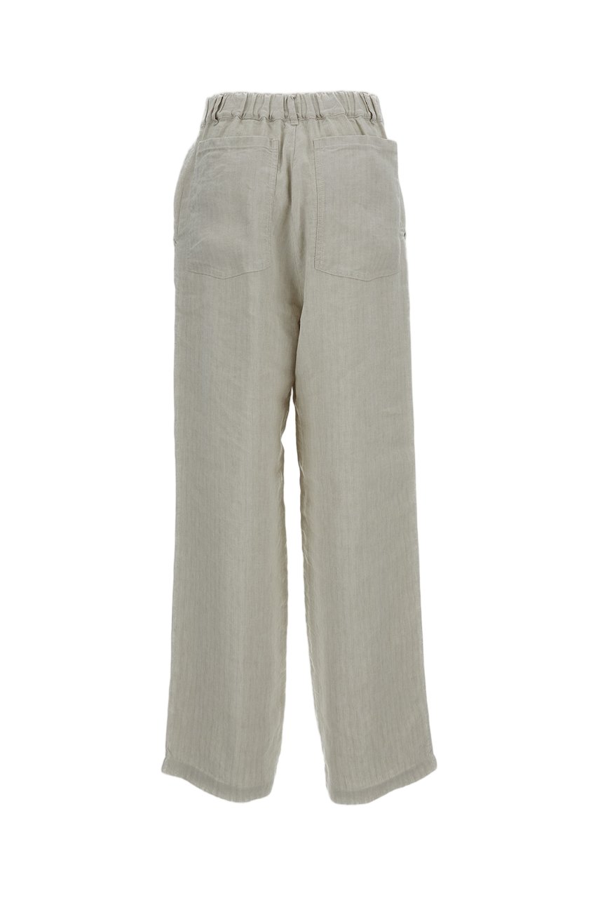 Barena Herringbone Weave Wide-Leg Trousers with Elasticated Waistband Wit