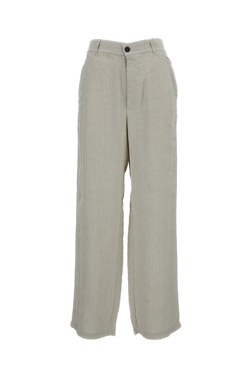Barena Herringbone Weave Wide-Leg Trousers with Elasticated Waistband Wit