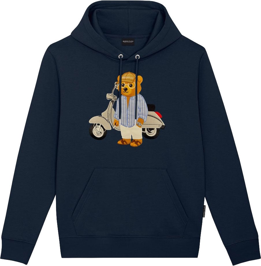 Baron Filou Embroidered Hoodie Filou CLXXI. Blauw