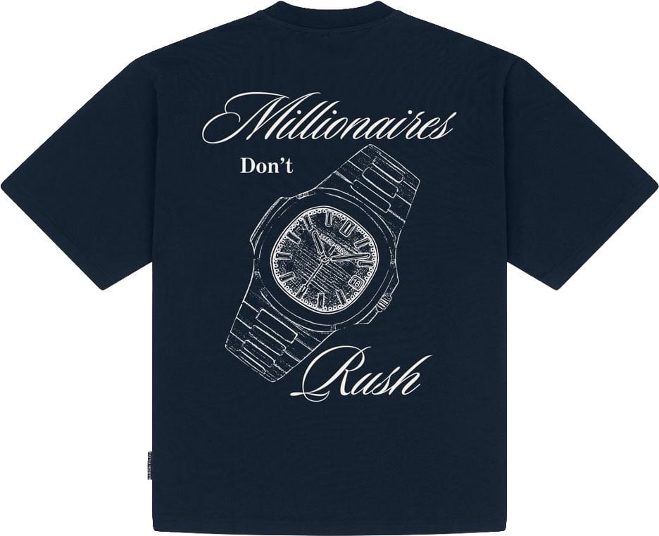 Baron Filou Oversized Backprint T-Shirt NO RUSH Blauw