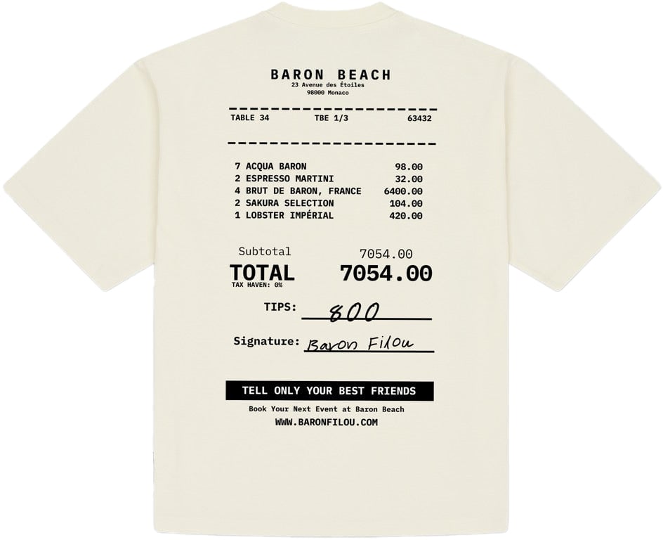Baron Filou Baron Filou Oversized Backprint T-Shirt Baron Beach Bill Beige
