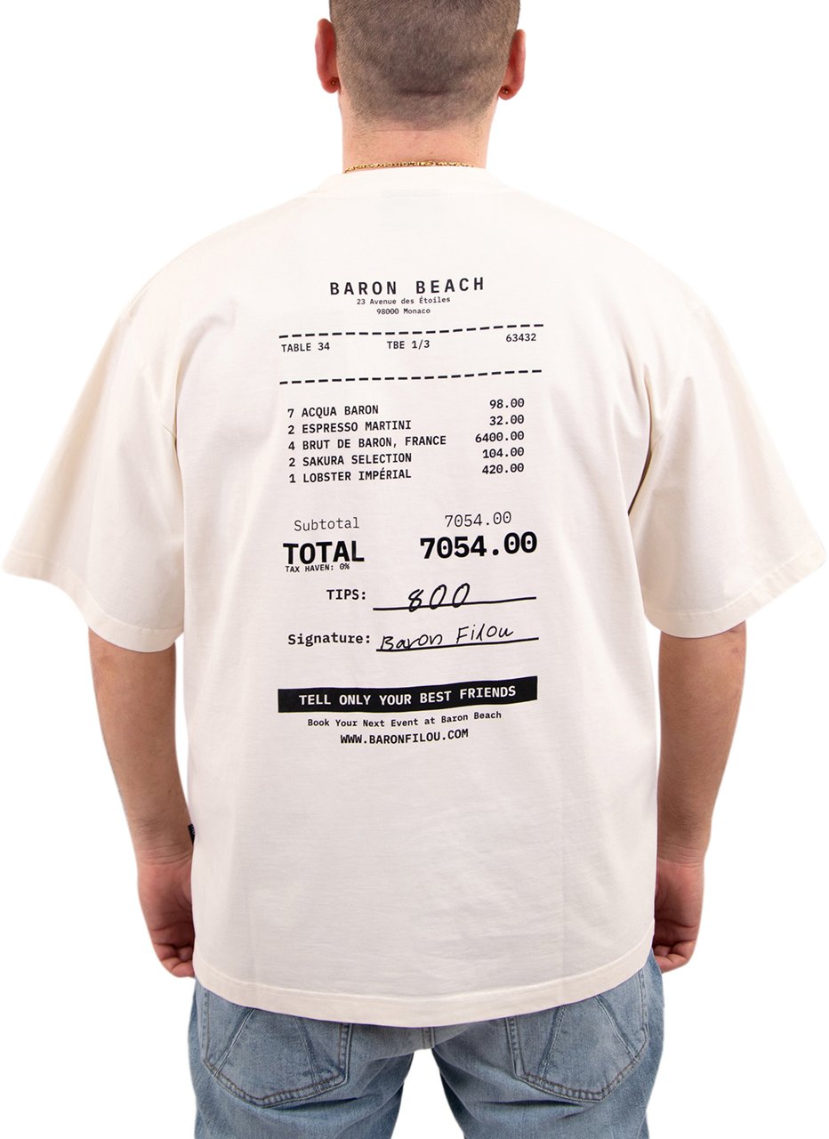 Baron Filou Baron Filou Oversized Backprint T-Shirt Baron Beach Bill Beige