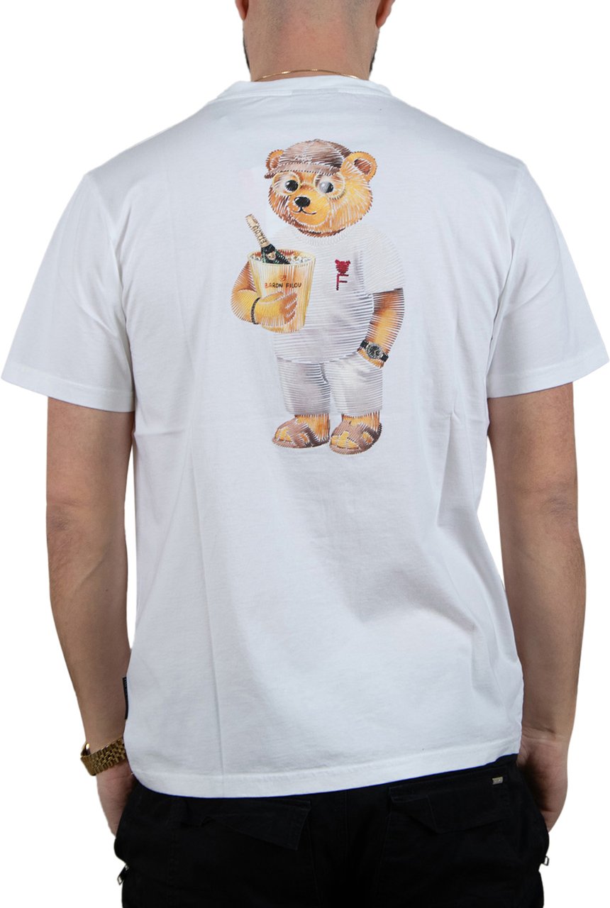 Baron Filou Backprint T-Shirt With Box Design The Beach Club King Wit