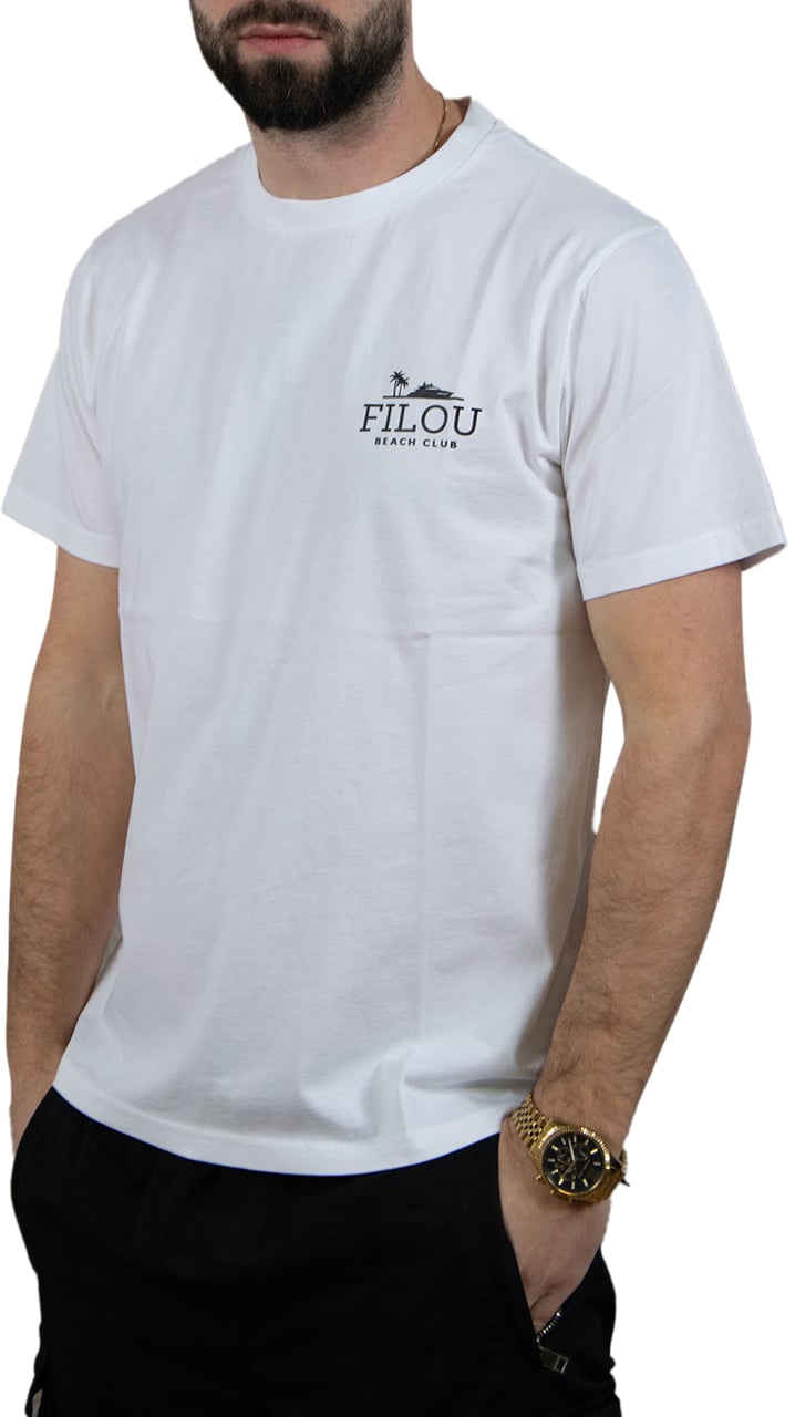 Baron Filou Backprint T-Shirt With Box Design The Beach Club King Wit