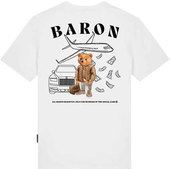 Baron Filou Baron Filou Cxlvi The First Class Flyer Backprint T-Shirt Wit