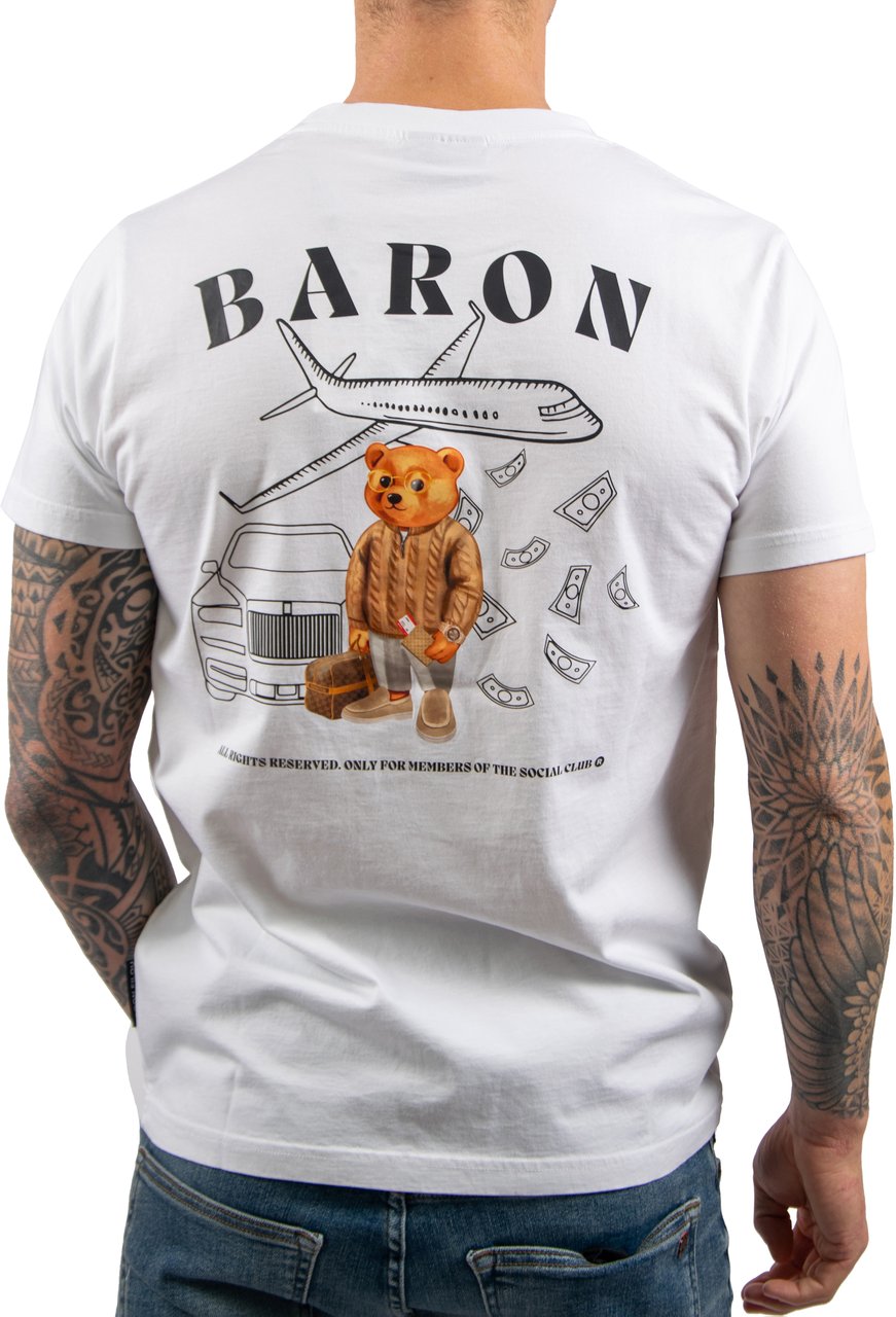 Baron Filou Baron Filou Cxlvi The First Class Flyer Backprint T-Shirt Wit