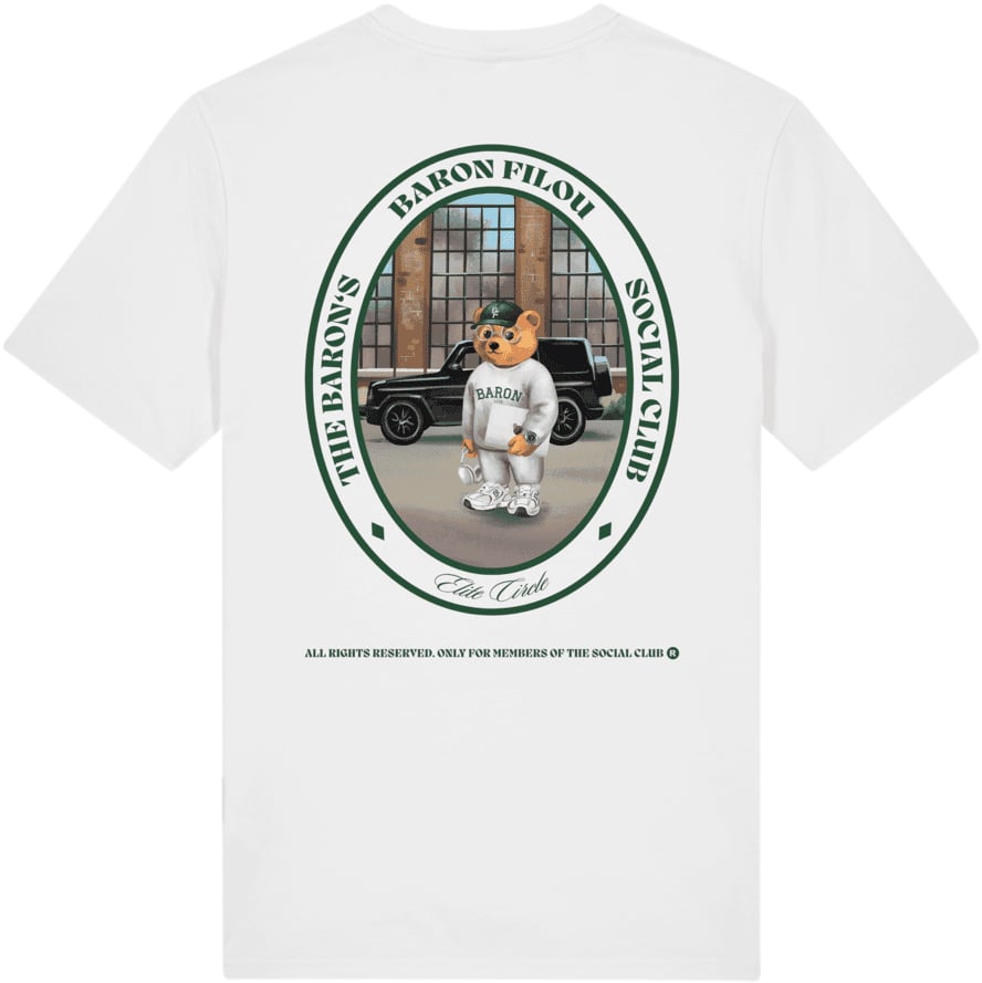 Baron Filou T-Shirt Oval Backprint Filou CXLVII. Wit