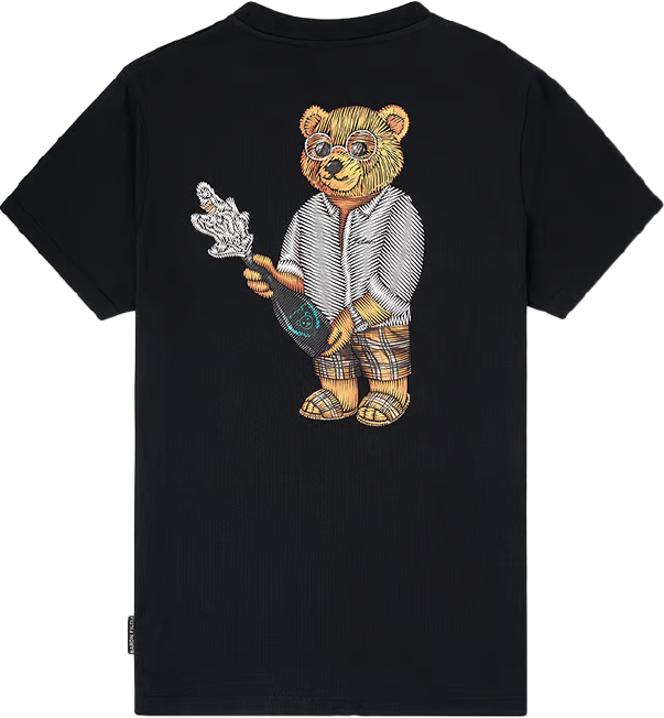 Baron Filou Baron Filou Backprint T-Shirt With Box Design The Champagne Splasher Zwart