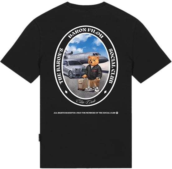 Baron Filou Cli Backprint The Jetset Traveler T-Shirt Zwart