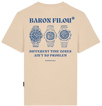 Baron Filou Baron Filou Different Timezones Backprint T-Shirt Beige