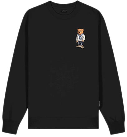 Baron Filou Baron Filou The First Class Flyer Chestprint Sweater Zwart
